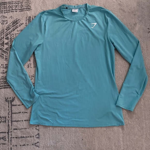 Gymshark Other - Gymshark Teal/ Blue Long Sleeve workout Shirt Size Large